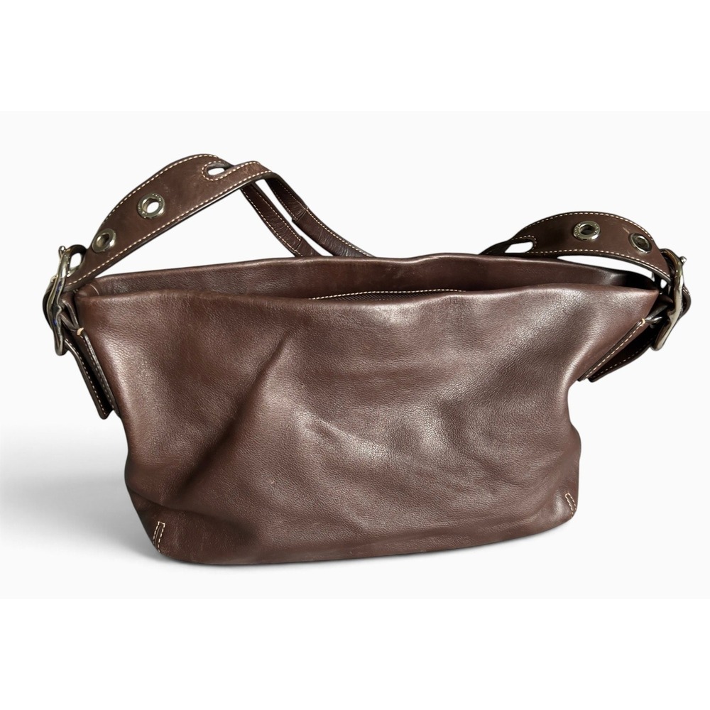 Vintage Coach Legacy East West 1417 Brown Leather Shoulder Bag Y2K Tassel